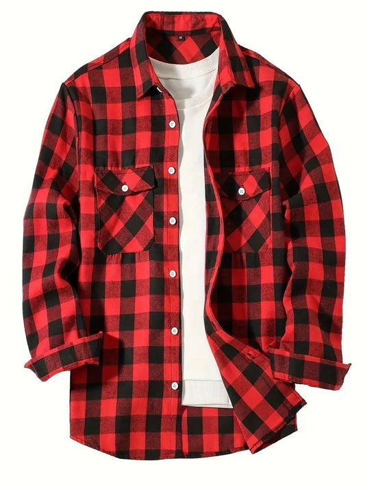 Brushed Red Plaid Shirt